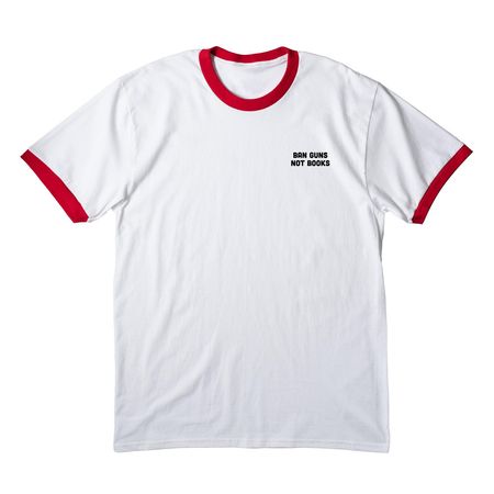 Ban Guns Not Books: Ringer Tee